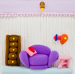 Colorful livingroom made from child's play plasticine