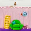 Colorful livingroom made from child's play plasticine