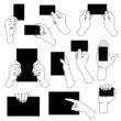 Vektor: hand holding empty business card paper brochure sign hand holding empty business card paper brochure sign