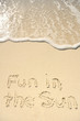 Photo: Fun in the Sun Written in Sand on Beach Fun in the Sun Written in Sand on Beach