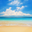 beach and beautiful tropical sea with island beach and beautiful tropical sea with island