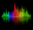 color digital sound equalize isolated on black background