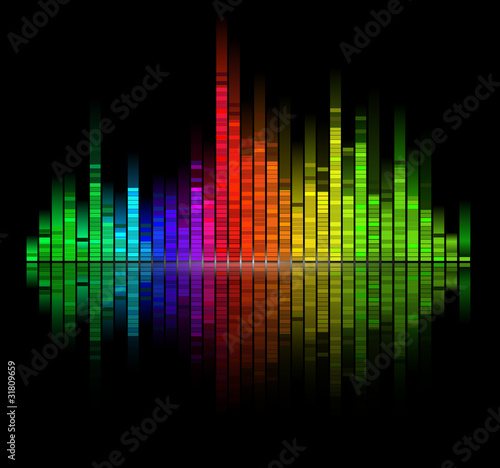 Vector: color digital sound equalize isolated on black background color digital sound equalize isolated on black background