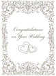 Floral background with text and hearts