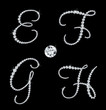 Graceful diamond alphabetic letters. Vector set 2