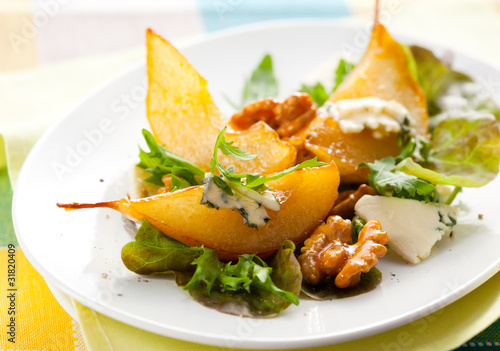 Photo: Salad with pears and blue cheese Salad with pears and blue cheese