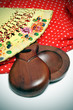 castanets, fan and flamenco dress