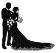 Bride and groom silhouette