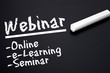 Tafel mit Webinar