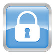 pictogramme cadenas fermé série carré bleu