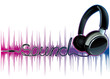 Vektor: neon pulsing music headphones neon pulsing music headphones