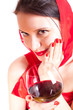 woman with glass of red wine
