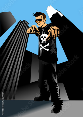 Vector: hip hoper IN THE CITY hip hoper IN THE CITY