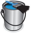 blue paint pot