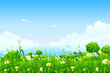 Green Landscape with clouds