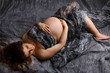 Beauiful Pregnant woman overhead shot