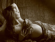 Pregnant woman on Sepia