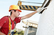 builder facade painter at work builder facade painter at work