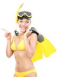 Woman With Goggles And Flippers