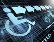 technology background with symbol of accessibility