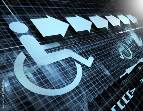 Illustration: technology background with symbol of accessibility technology background with symbol of accessibility