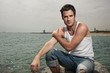 Handsome man near the sea