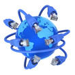Illustration: Blue network cables - global data traffic Blue network cables - global data traffic