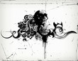 Vector Grungy Floral Illustration With Scull Vector Grungy Floral Illustration With Scull