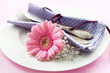Place Setting in Pink and Purple