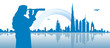 Dubai Businessman Looking Telescope