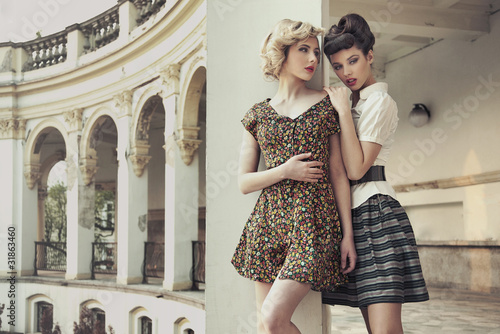 Photo: Beauty ladies in old castle Beauty ladies in old castle