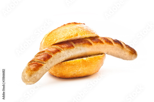 Foto: Bratwurst mit Brötchen Bratwurst mit Brötchen