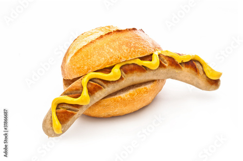 Foto: Bratwurst mit Brötchen Bratwurst mit Brötchen