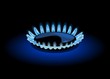 Blue flame of gas