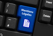 Touche MENTIONS LEGALES (infos conditions générales bouton web)