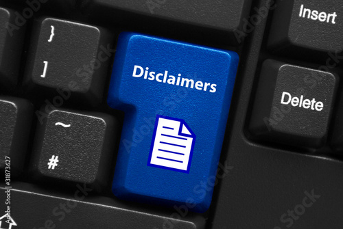 Illustration: DISCLAIMERS Key (legal information terms and conditions button) DISCLAIMERS Key (legal information terms and conditions button)