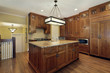Kitchen with oak wood cabinetry