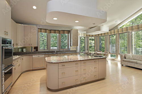 Photo: Large kitchen with center island Large kitchen with center island