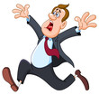 Panicked businessman