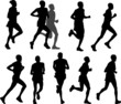 marathon runners - vector