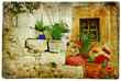 old villages of Greece - artistic retro style old villages of Greece - artistic retro style