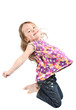 Photo: Adorable little girl jumping in air. isolated on white backgrou Adorable little girl jumping in air. isolated on white backgrou