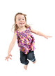 Adorable little girl jumping in air. isolated on white backgrou Adorable little girl jumping in air. isolated on white backgrou