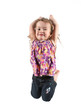 Adorable little girl jumping in air. isolated on white backgrou Adorable little girl jumping in air. isolated on white backgrou