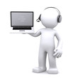 3d Support phone operator in headset 3d Support phone operator in headset