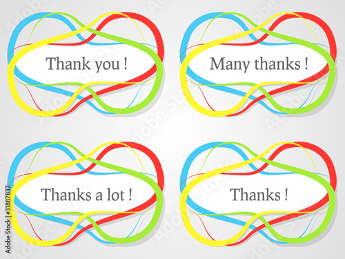 Vector: Abstract thanks stickers Abstract thanks stickers