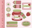 Set of labels for strawberry jam, vector Set of labels for strawberry jam, vector