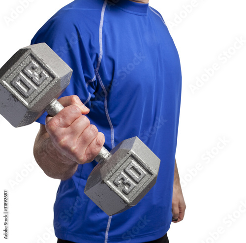 Photo: man lifting dumbbell man lifting dumbbell