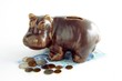 Ceramic Hippo As Money-box