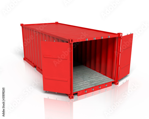 Illustration: Iso Container Rot offen Iso Container Rot offen
